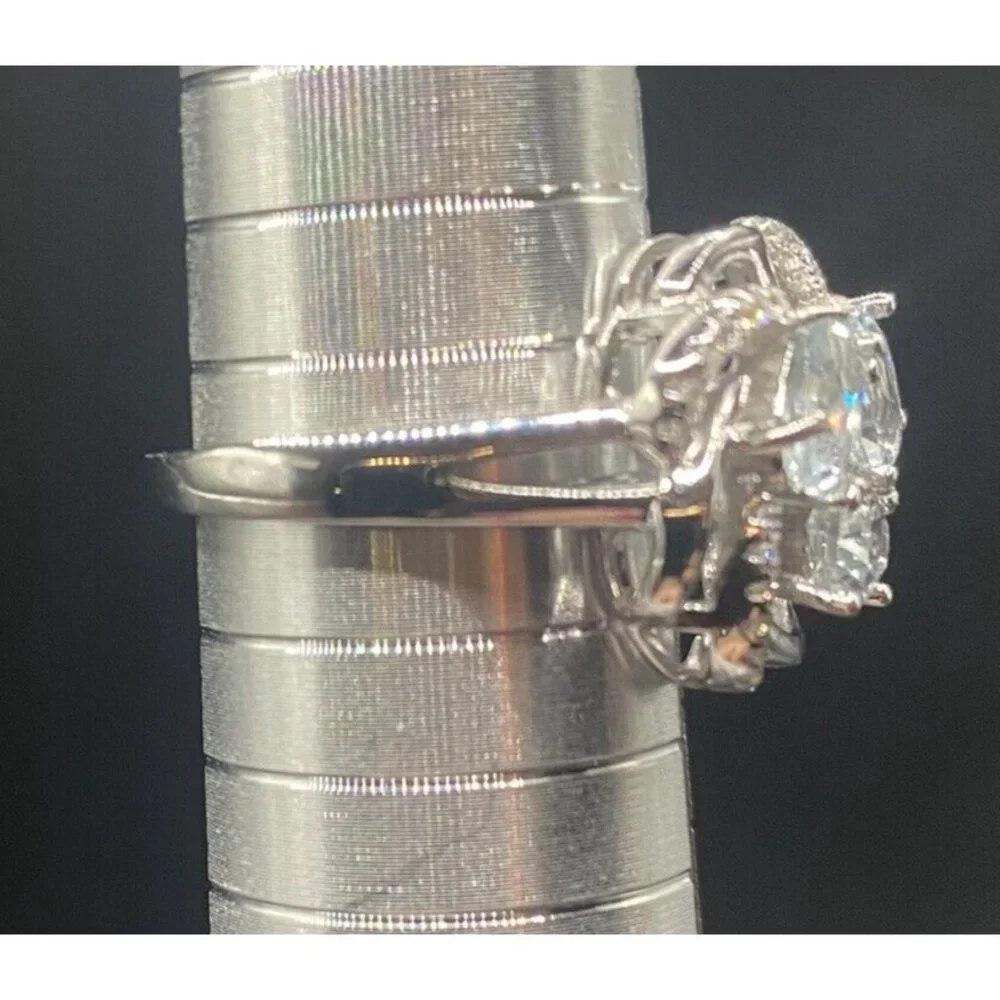 March Birthstone Aquamarine Ring Sz 8 Gem Stone King GSK Sterling Silver Lab - Picture 9 of 9